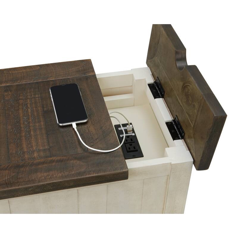 Monterey Solid Wood Chairside End Table with Hidden Power Outlets