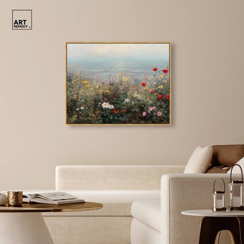 Misty Ocean Field I Canvas by Art Remedy
