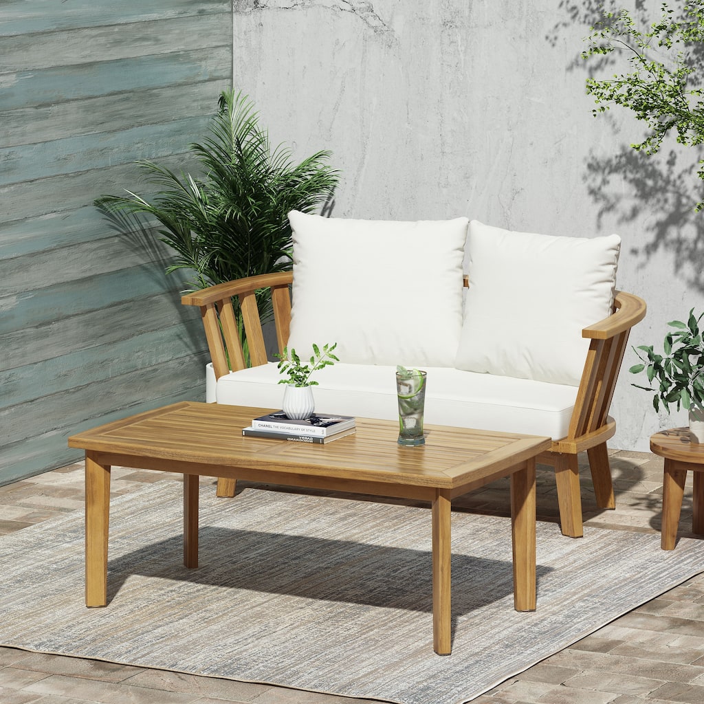 MacArthur Acacia Wood Loveseat Set by Christopher Knight Home