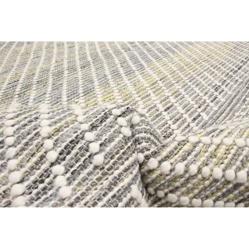 ECARPETGALLERY Braid weave Sienna Grey Wool Rug - 5'3 x 7'3