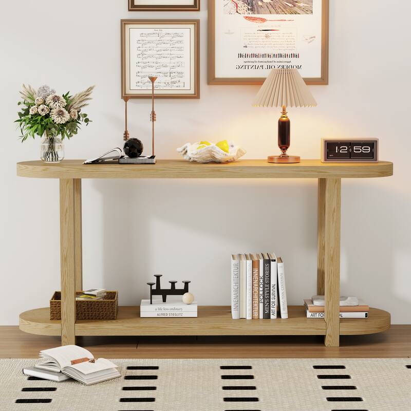 Streamlined desktop design entrance table - Natural