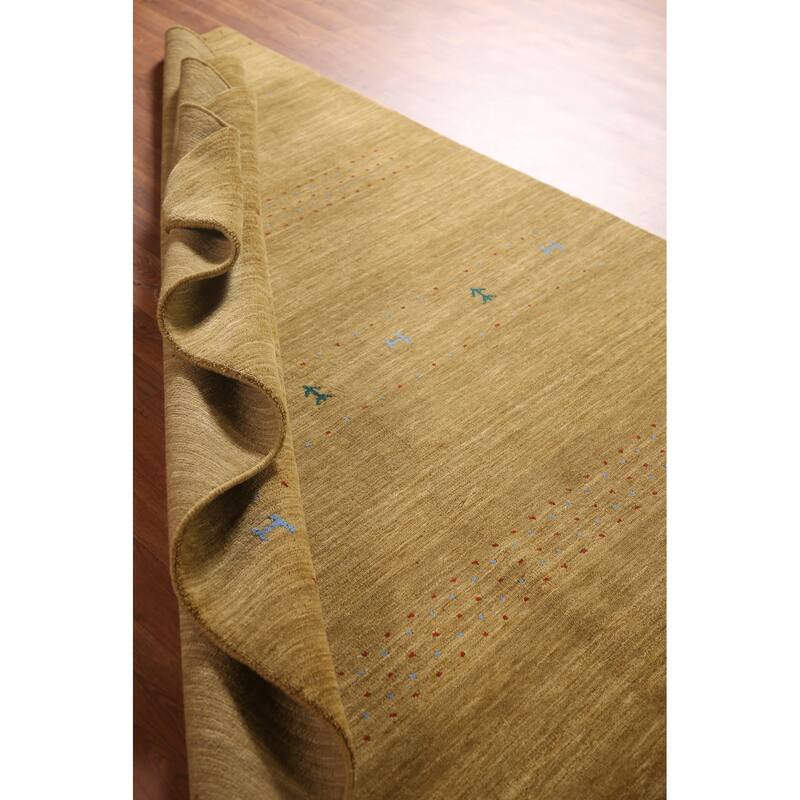 Tribal Gold Gabbeh Oriental Area Rug Handmade Wool Carpet - 5'3"x 7'8"