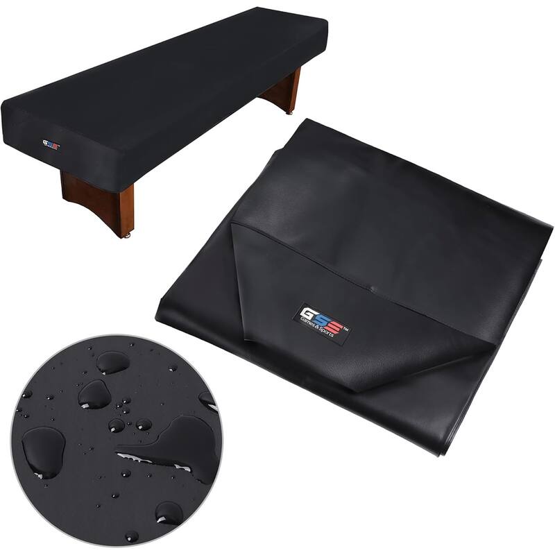 GSE™ 16ft Heavy-Duty PU Leatherette Shuffleboard Table Cover for 16-foot Shuffleboard Table - Black