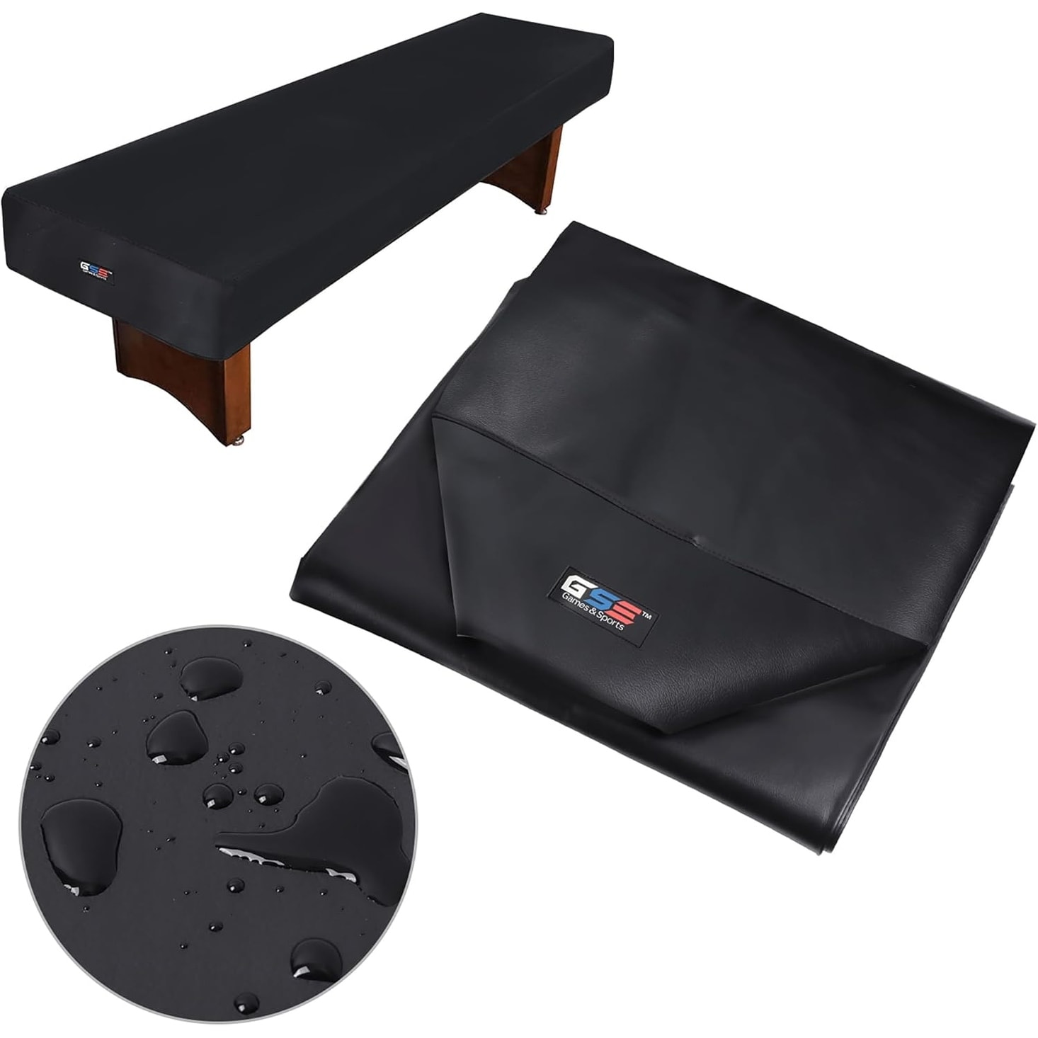 GSE™ 9-ft Heavy-Duty PU Leatherette Shuffleboard Table Cover for 9-foot Shuffleboard Table
