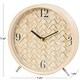 preview thumbnail 10 of 18, Light Brown Wood Woven Clock Chevron Patterned or White Frame with Silver Legs