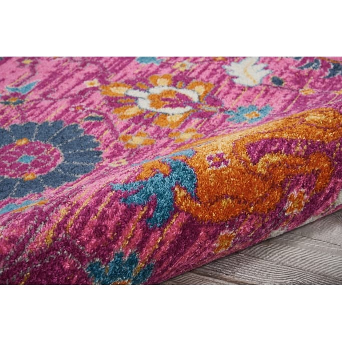 Caki Power Loomed Geometric Floral Area Rug By HomeRoots - 8' Round