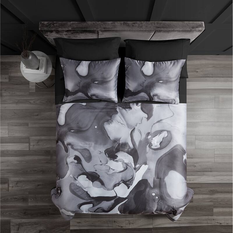 Midnight Marble 7 Piece Black Marble Bed in a Bag