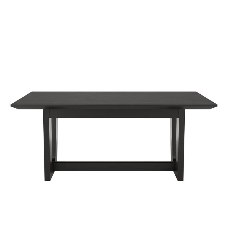 Harstad 72" Wood Finish Rectangular Dining Set with Upholstered Chairs by iNSPIRE Q Modern