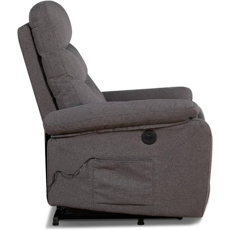 Contemporary Lift Chair Recliner with Grey Fabric Upholstery