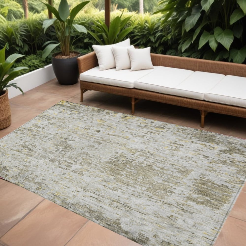 HomeRoots Abstract Transitional Rectangle Outdoor Rug