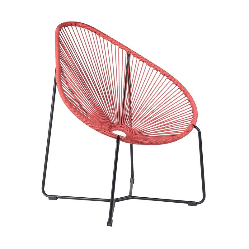 Acapulco Indoor Outdoor Steel Papasan Lounge Chair - Black
