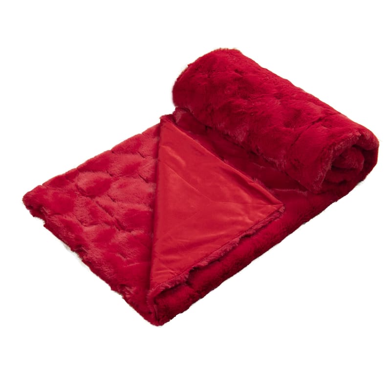 Christmas jacquard imitativerabbit fauxfur throw 50"x60"