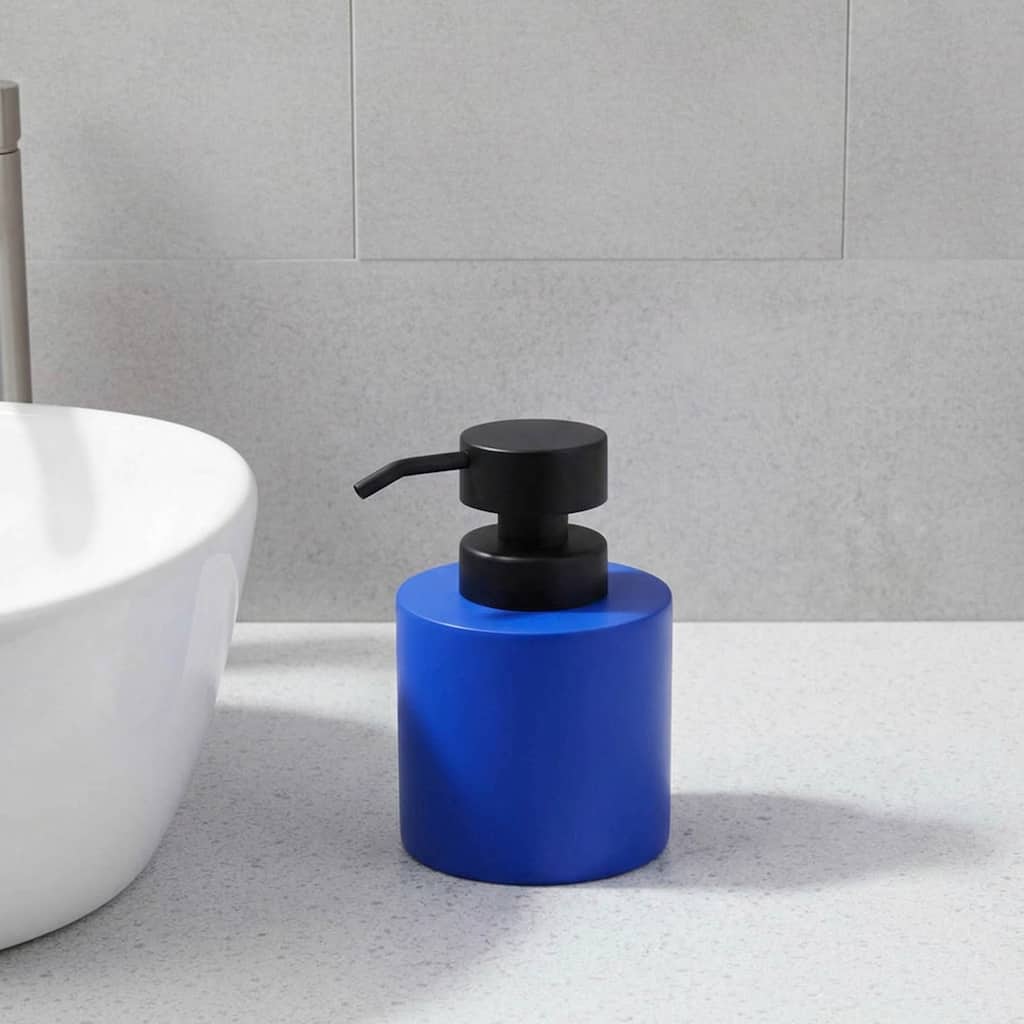 Concrete Cement Hand Soap Dispenser Black Pump, 10 Oz Refillable Design - 3.6 L x 3.6 W x 5.5 H