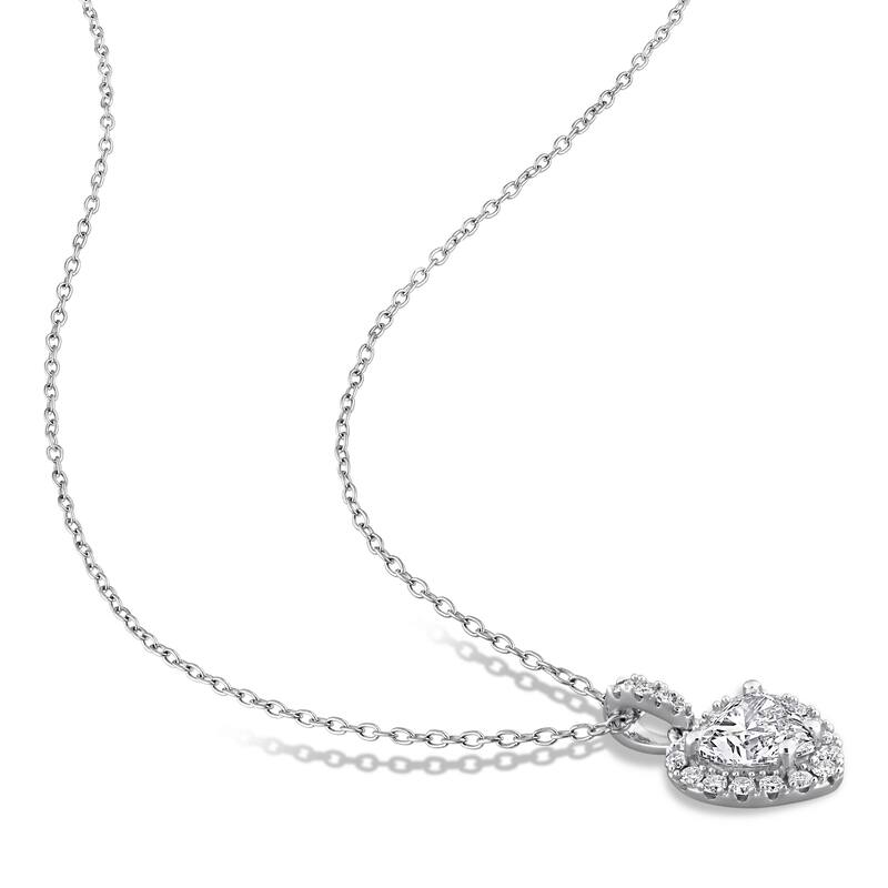 Miadora Sterling Silver Lab-Grown Diamond Necklace and Earring Set