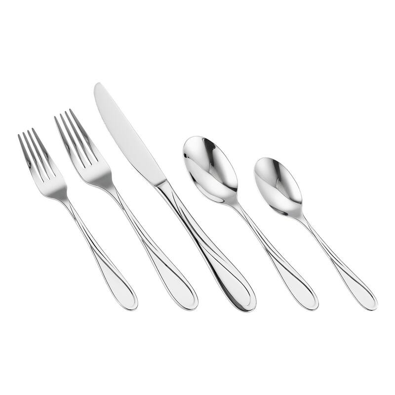 Stainless Steel Dishwasher Safe Silverware Flatware Utensil Set for Home Kitchen and Events - 30 PC - Silver