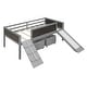 preview thumbnail 8 of 17, Farmhouse Design Twin size Wood Loft Bed,Climbing Frame and Ladder on Both Side,Two Storage Boxes,Double-sided Chalkboard