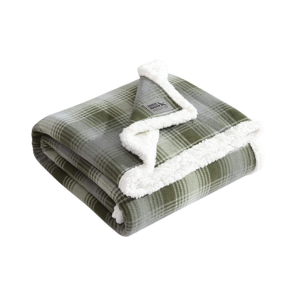 Eddie Bauer Ultra Soft Plush Fleece Reversible Oversized Throw Blanket