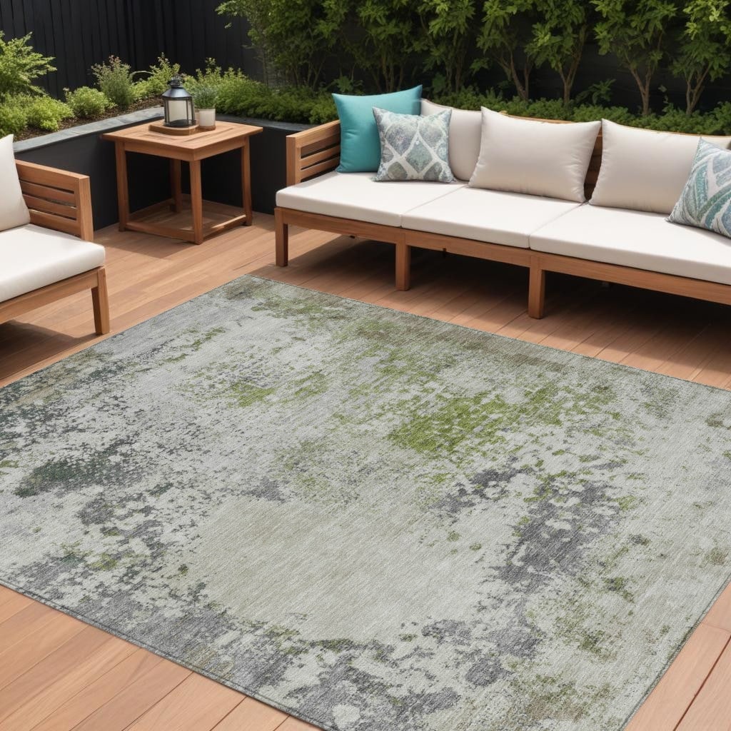 HomeRoots Abstract Transitional Rectangle Outdoor Rug