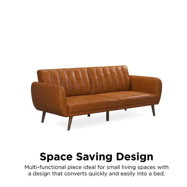 Novogratz Brittany Faux Leather Futon Convertible Sofa Overstock 31974401