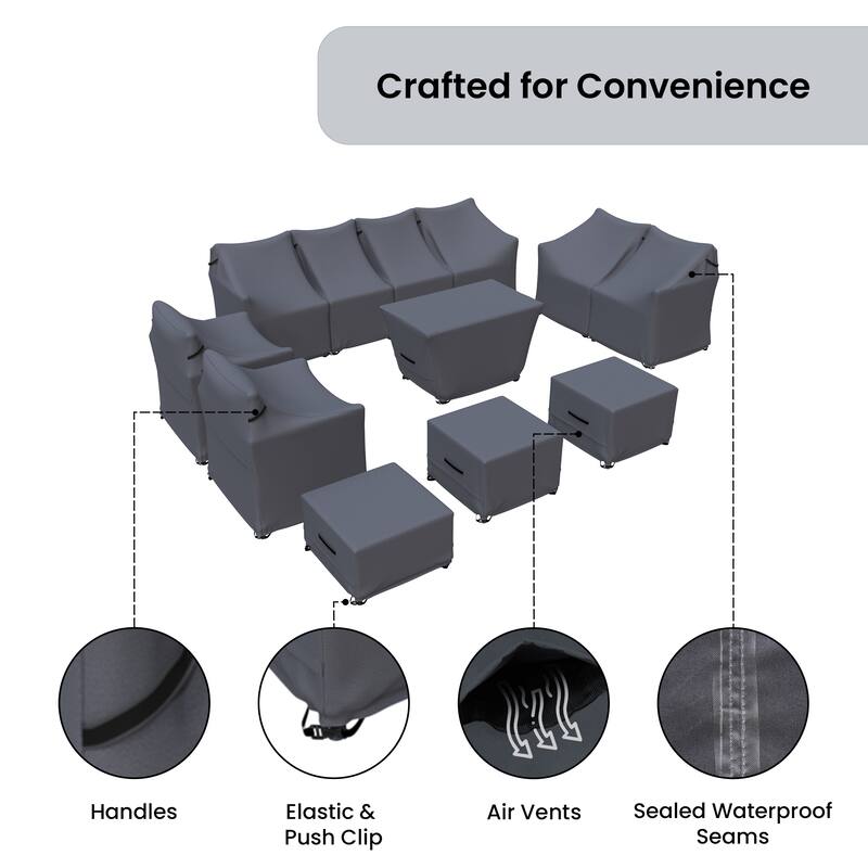 Forever Patio Outdoor Conversation Set Sofa Seating Group Furniture Cover (Set of 12) - 35 x 42 x 28