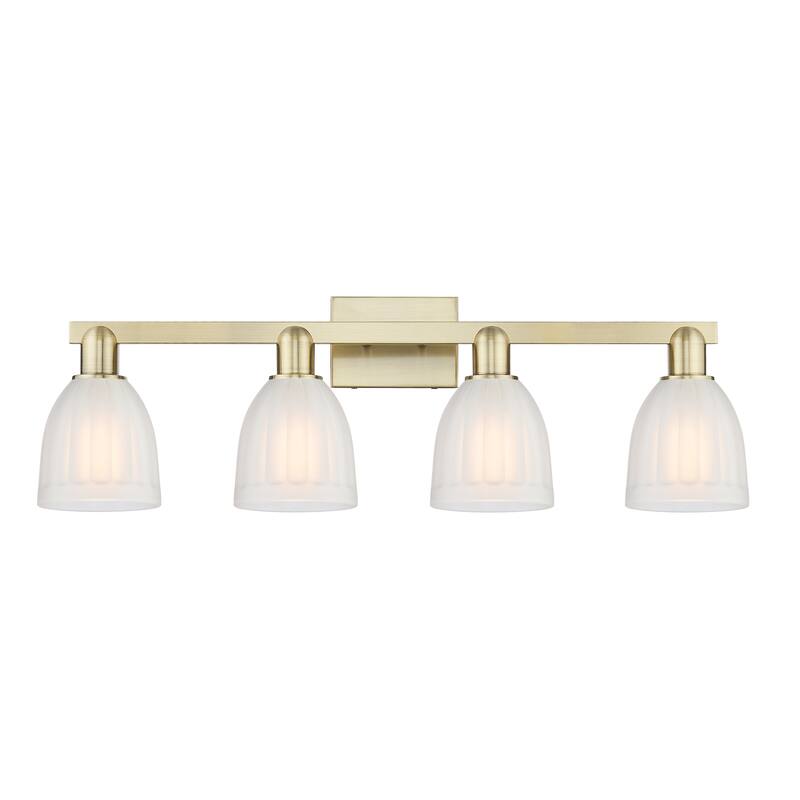 Innovations Lighting Endless Possibilities Arcadia - Brookfield - 4 Light 33" Bath Vanity Light - Antique Brass/White