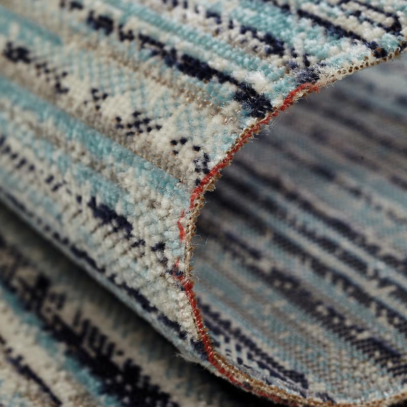Porch & Den Ponca Distressed Stripe Indoor/Outdoor Area Rug