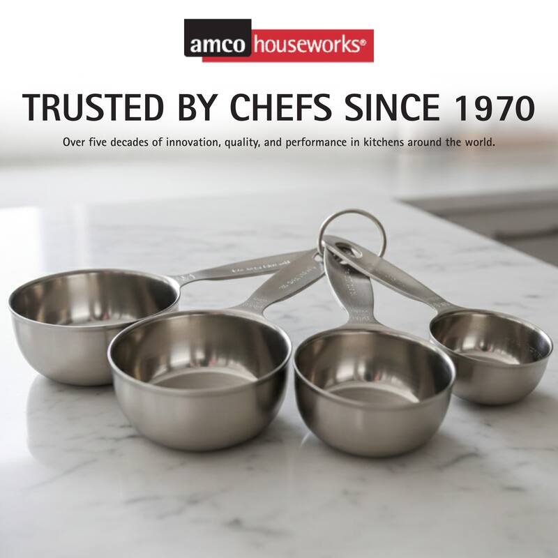 Amco Advanced Performance Set of 4 Measuring Cups - 1 cup, 1/2 cup, 1/3 cup, & 1/4 cup