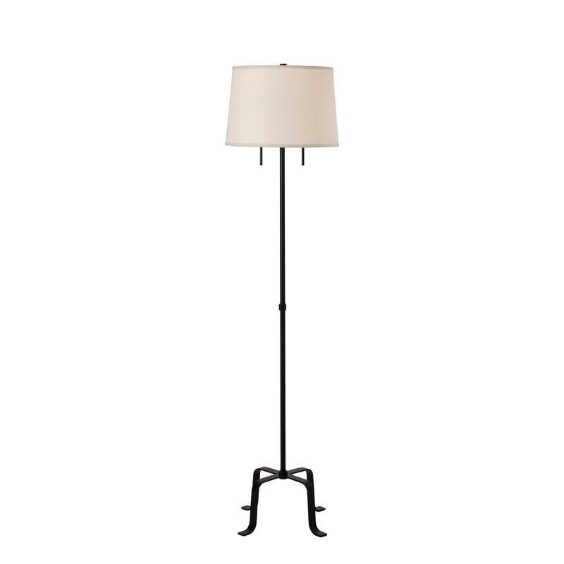 Renwil Ruslur 62.75" Tall Matte Black Floor Lamp with Tapered Linen Shade