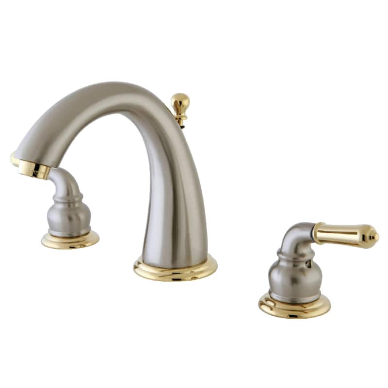 Naples 8 in. Widespread Bathroom Faucet - Brushed Nickel/Polished Brass
