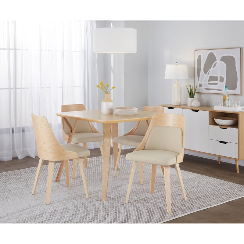 Carson Carrington Vallemala Mid-Century Modern Chair with Bent Wood Legs (Set of 2)