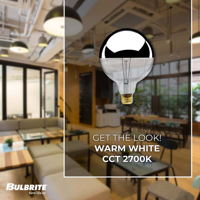 Bulbrite Pack of (6) Dimmable Half Chrome Medium (E26) Incandescent Bulb