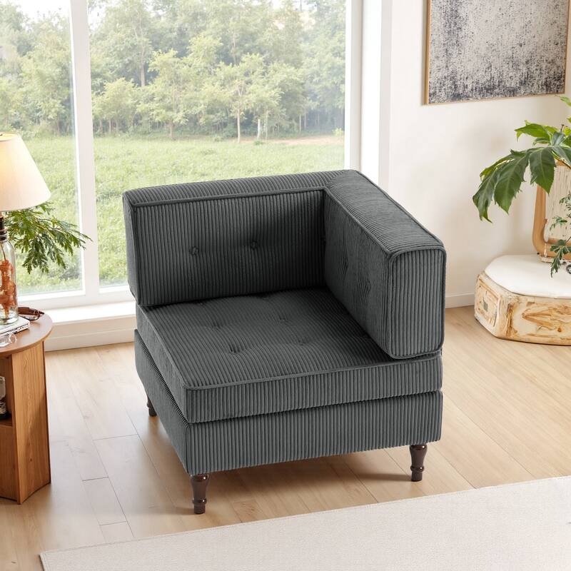 Modern Corduroy Corner Armchair Armless Chair sofa