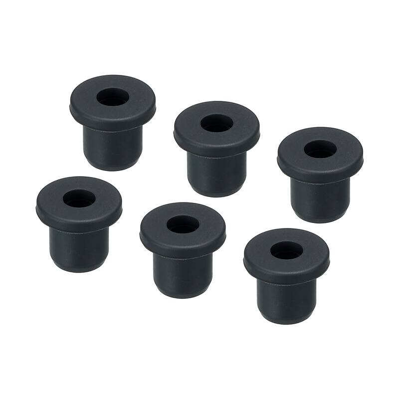 T Shape Rubber Grommet 0.55 Inch OD 0.24 Inch ID Seal for Cable Pack of 6 - Black