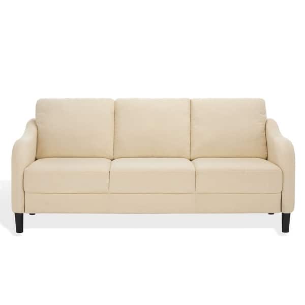 slide 2 of 30, SAFAVIEH Couture Edalynn Modern 3 Seater Sofa - 77"W x 32"D x 34"H Cream