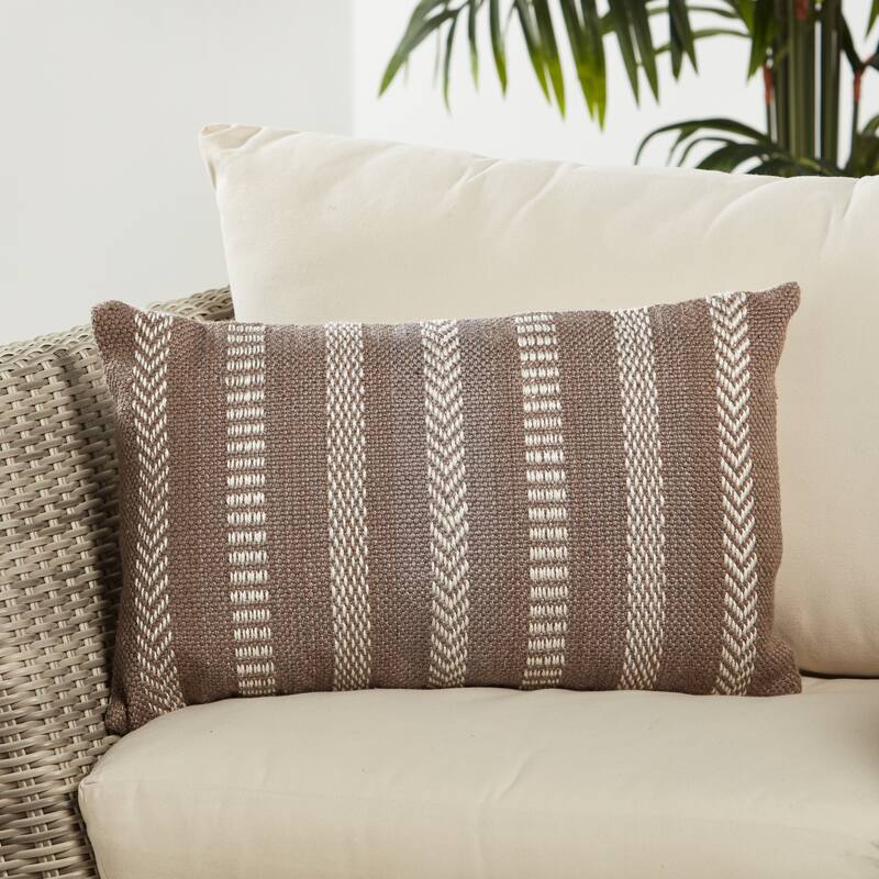 Papyrus Striped Indoor/ Outdoor Lumbar Pillow