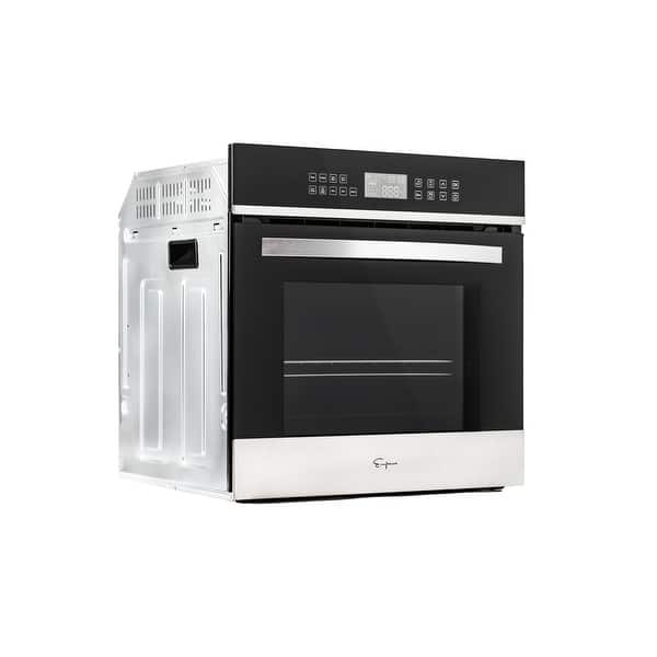 Black Empava 24 Tempered Glass LED Digital Touch Controls Electric Built-in Single Wall Oven 2800W 110V