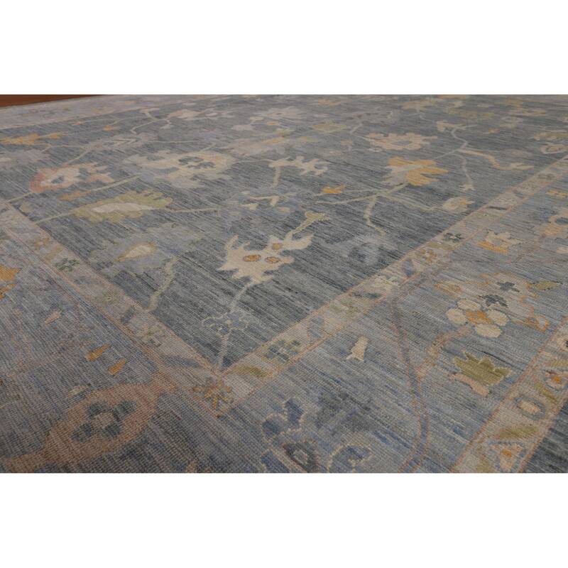 Grays & Blues Oushak Vegetable Dye Area Rug Handmade Wool Carpet - 9'2"x 12'0"