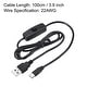 USB Male to USB Type C Male Power Cable 100cm with 501 Switch 3Pcs ...