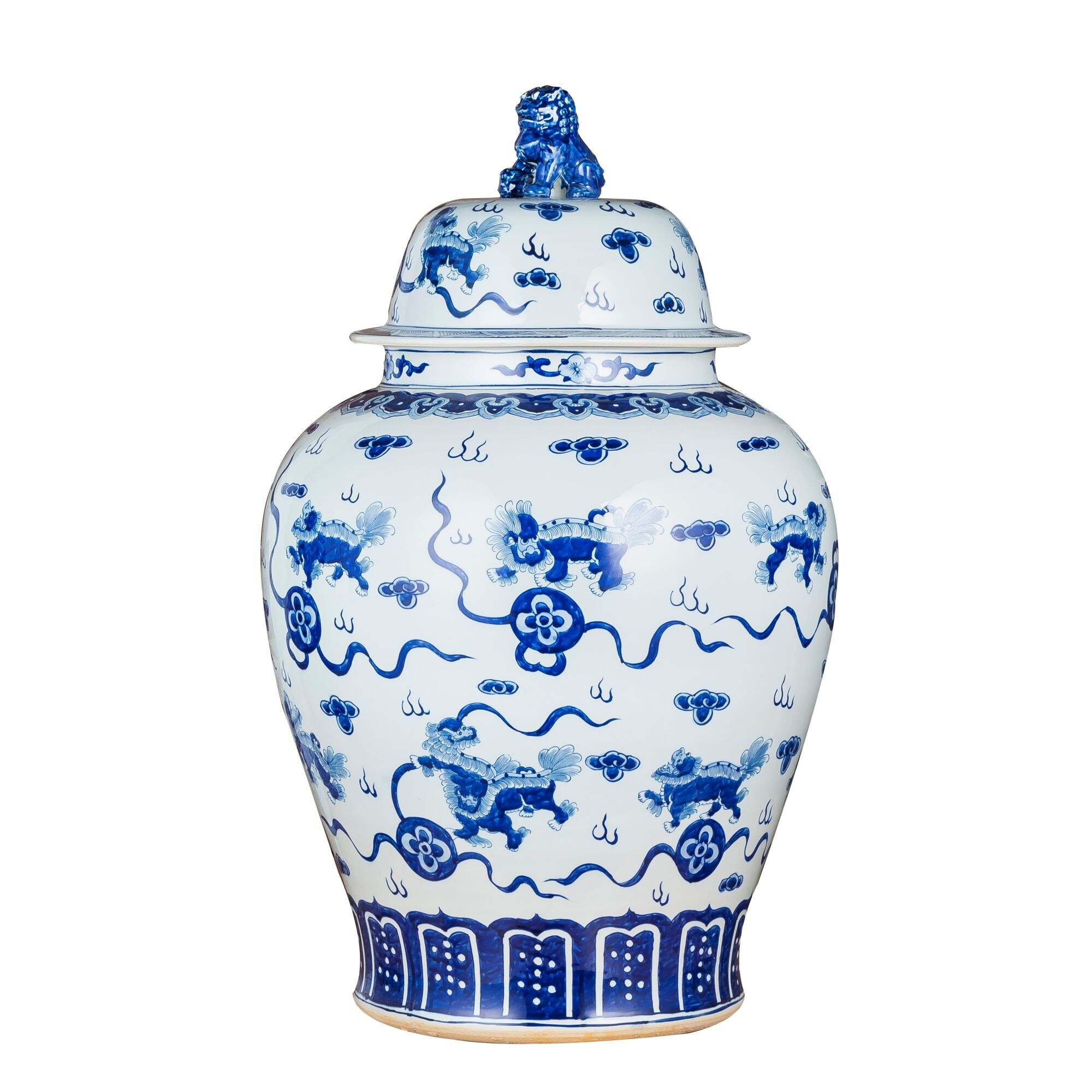Extra Large Playing Foo Dog Temple Lion Lid Decorative Jar Overstock 20645102