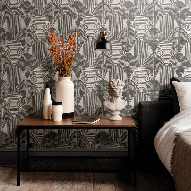 Scott Living Westport Charcoal Geometric Wallpaper