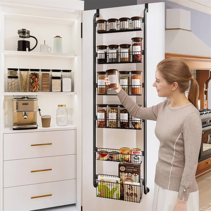 Over the Door Pantry Spice Rack Organizer with 6-Tier - 15.5"D x 12.2"W x 10.5"H