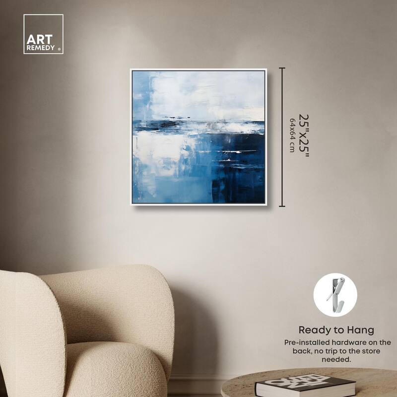 Layers of Blue Canvas by Art Remedy