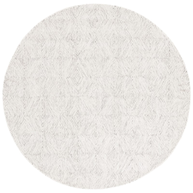SAFAVIEH Handmade Ebony Herlaug Modern Wool Rug - 6' Round - Grey/Ivory