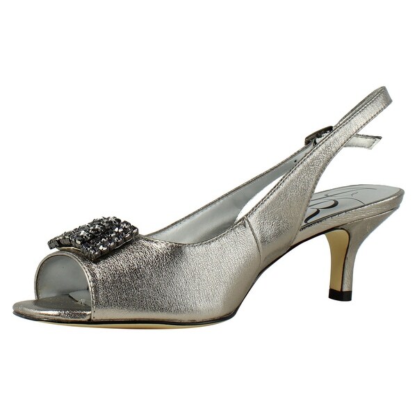 j renee silver slingbacks