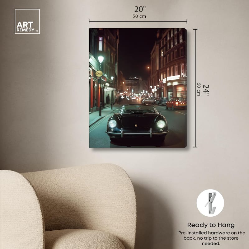 Night Roadster Canvas by Art Remedy, Gallery Wrapped