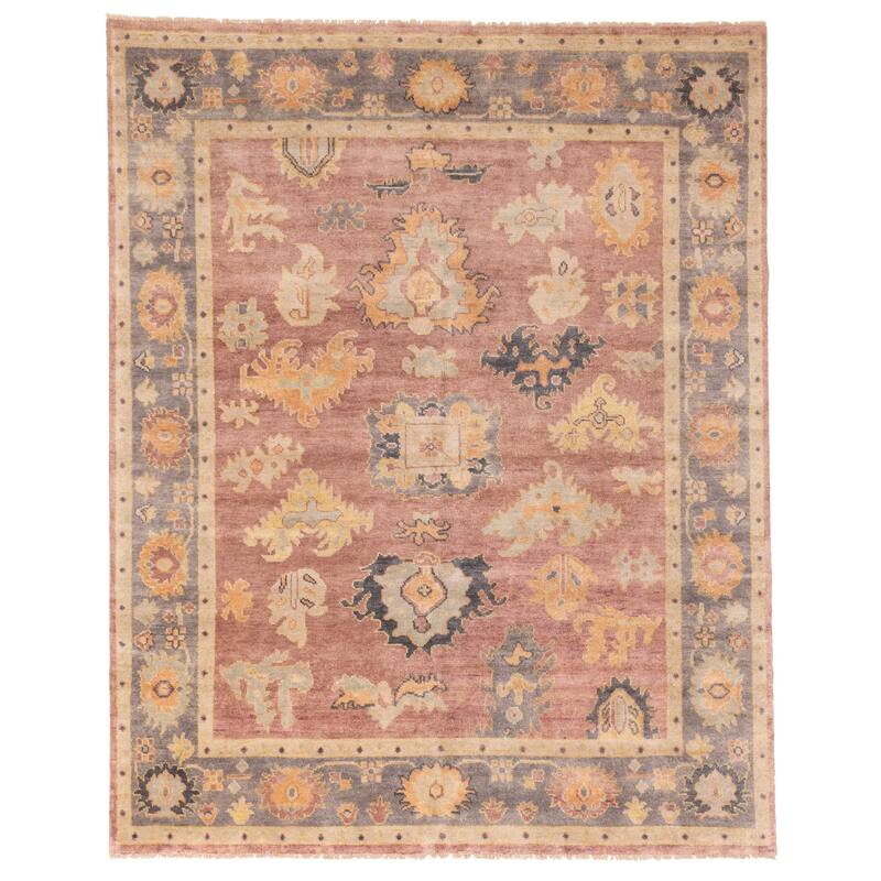 ECARPETGALLERY Hand-knotted Modern Oushak Dark Violet Wool Rug - 8'0 x 9'11