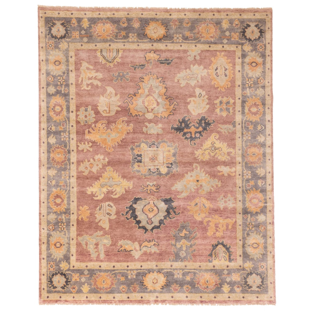 ECARPETGALLERY Hand-knotted Modern Oushak Dark Violet Wool Rug - 8'0 x 9'11