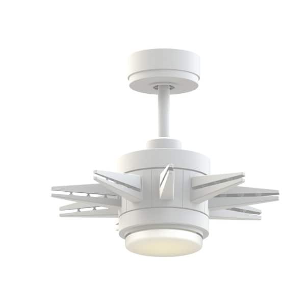 slide 2 of 12, Fanimation Odyn Custom Indoor/Outdoor Smart Ceiling Fan DC Motor with LED CCT Select Light Kit and Remote - Matte White