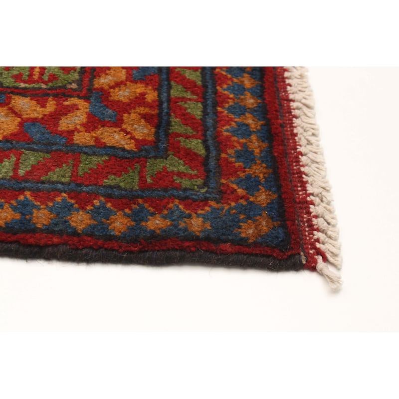 ECARPETGALLERY Hand-knotted Afghan Dark Blue Wool Rug - 4'10 x 6'6