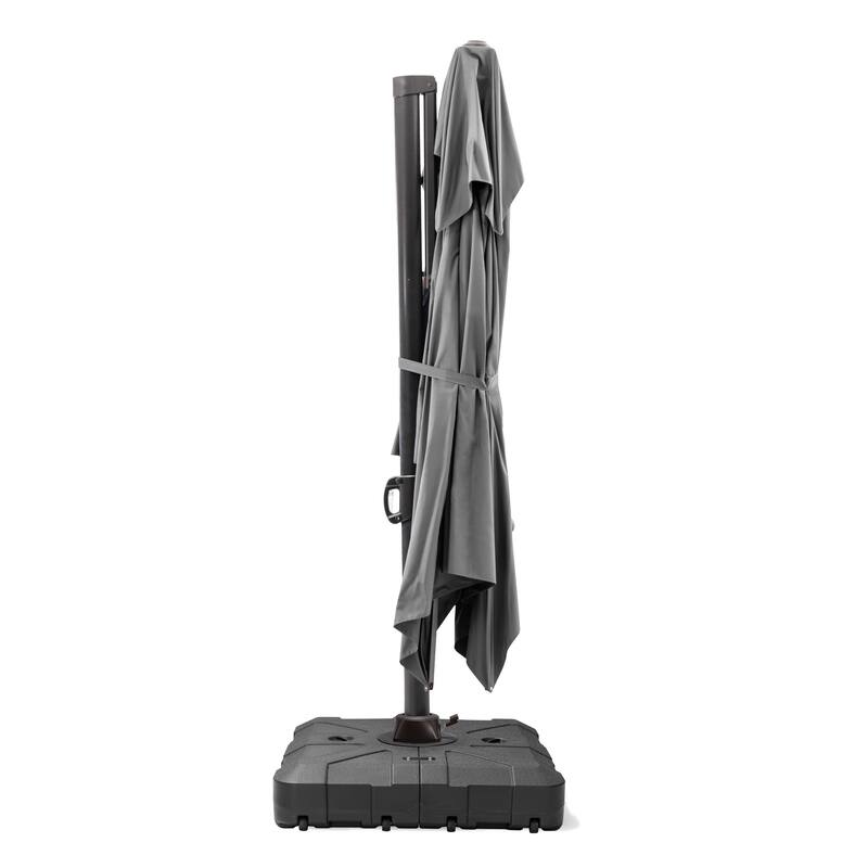 VredHom Patio Offset Cantilever Umbrella Base Stand with Wheels - 33.46" L x 33.46" W x 7.87" H